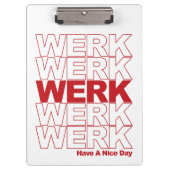 WERK Red Typografie Klembord (Voorkant)