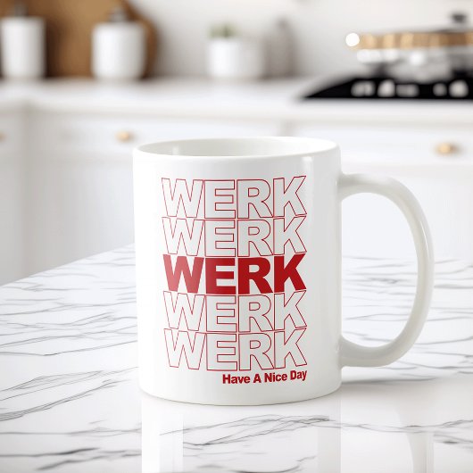 Werk Red Typografie Koffiemok