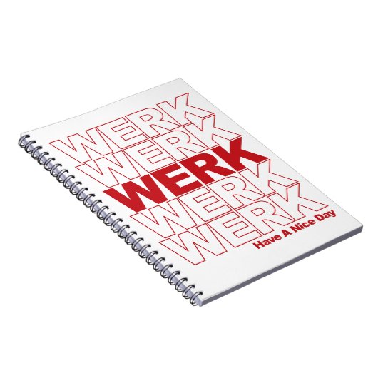 WERK Red Typografie Notitieboek (Rechterzijde)