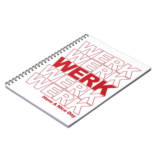WERK Red Typografie Notitieboek (Linkerzijde)