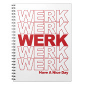 WERK Red Typografie Notitieboek (Voorkant)