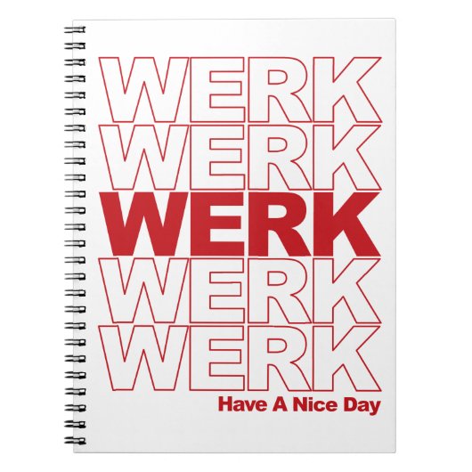 WERK Red Typografie Notitieboek (Voorkant)
