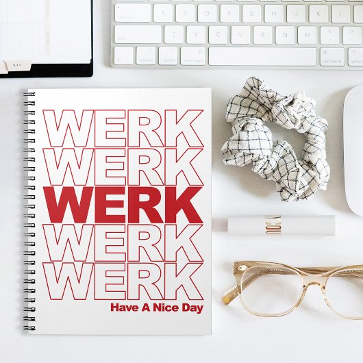 WERK Red Typografie Notitieboek