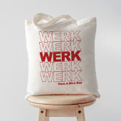 Werk Red Typografie Tote Bag
