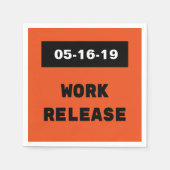 Werk Release Pensioen Gift Aangepaste Datum Servet (Voorkant)