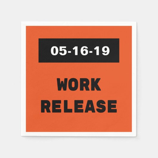 Werk Release Pensioen Gift Aangepaste Datum Servet (Voorkant)