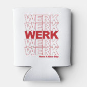 WERK Retro Red Typografie Blikjeskoeler (Achterkant)