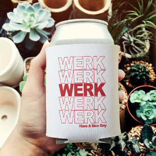 WERK Retro Red Typografie Blikjeskoeler