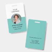 werk ronde Photo ID Badge (Voor- en achterkant)