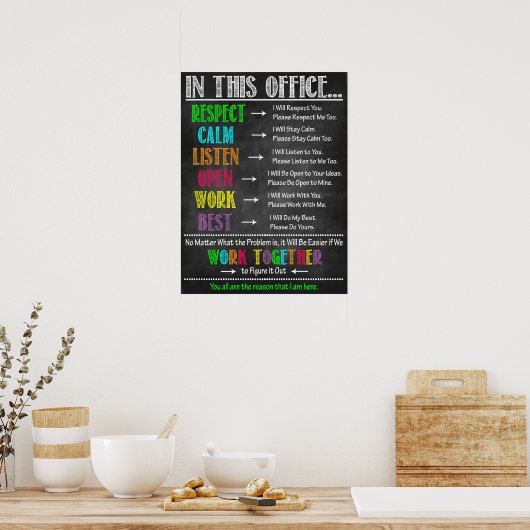 Werk samen in het Kantoor Classroom-Poster Poster (Keuken)