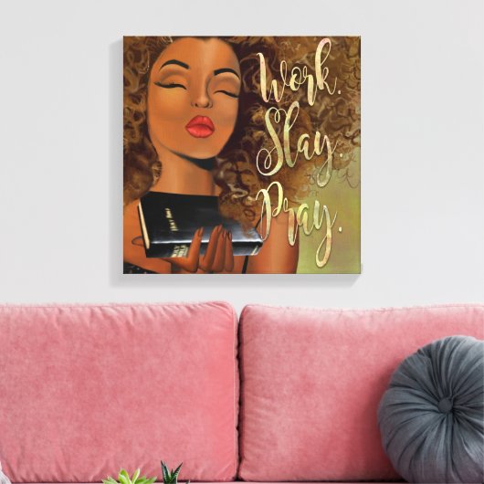 Werk. Slay. Bid. bevestiging Canvas Afdruk (Insitu (Woonkamer))