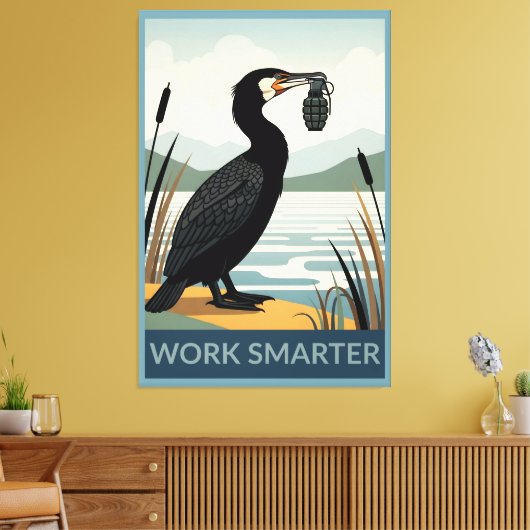 Werk slimmer poster canvas afdruk (Insitu (Woonkamer))