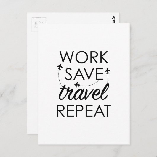 Werk sparen Reis herhalen Briefkaart (Voorkant / Achterkant)