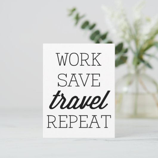 Werk sparen Reis herhalen Briefkaart (Staand voorkant)