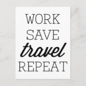 Werk sparen Reis herhalen Briefkaart (Voorkant)