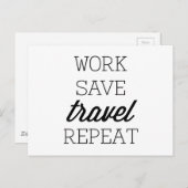 Werk sparen Reis herhalen Briefkaart (Voorkant / Achterkant)