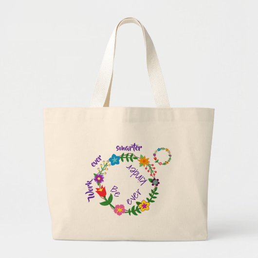 Werk steeds slimmer, wees altijd vriendelijker (©  grote tote bag (Voorkant)