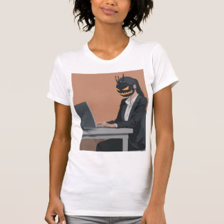 Werk tot je erbij neervalt – Skelet Kantoor Humor T-shirt