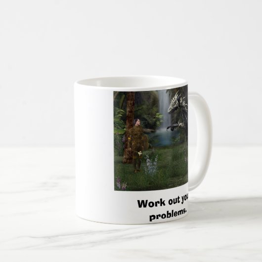 Werk uw problemen uit. koffiemok (Voorkant rechts)