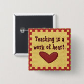 Werk van de hartleraar vierkante button 5,1 cm (Voorkant /achterkant)