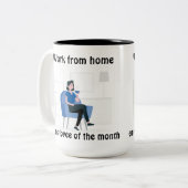 Werk van de thuiswerknemer van de maand tweekleurige koffiemok (Voorkant links)