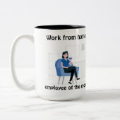 Werk van de thuiswerknemer van de maand tweekleurige koffiemok (Links)