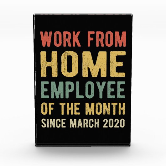 Werk van de thuiswerknemer van maand I Fotoblokken (Voorkant)