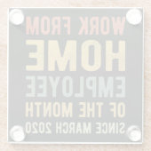 Werk van de thuiswerknemer van maand I Glazen Onderzetter (Achterkant)