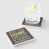 Werk van de thuiswerknemer van maand I Stenen Onderzetter (Zijkant)