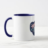 Werk van donkerblauw thuis mok (Links)