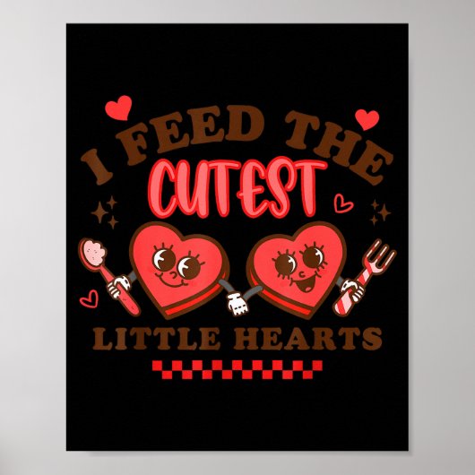 Werk van hart school lunch dames cafetaria medewer poster (Voorkant)