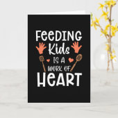 Werk van Heart School Lunch Lady Cafeteria Worker Kaart (Gele Bloem)