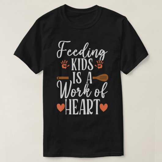 Werk van Heart School Lunch Lady Cafeteria Worker T-shirt (Design voorkant)