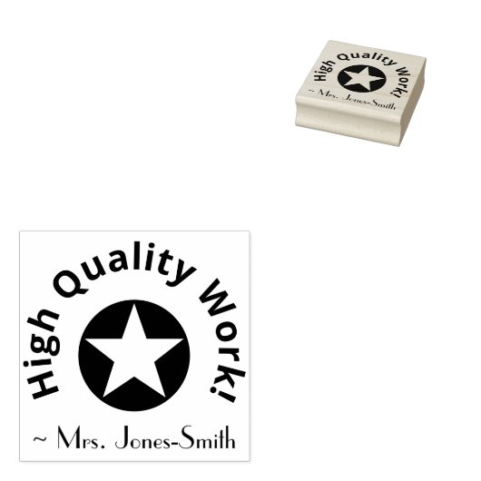 "Werk van hoge kwaliteit!" Tutor Rubber Stamp Rubberstempel (Gestempeld)