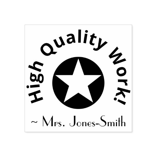 "Werk van hoge kwaliteit!" Tutor Rubber Stamp Rubberstempel (Afrduk)