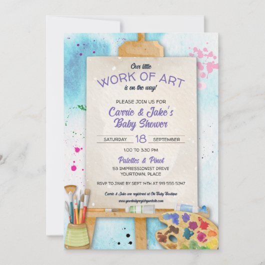 Werk van Kunst Baby Shower Uitnodiging (Voorkant)