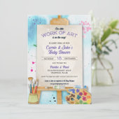 Werk van Kunst Baby Shower Uitnodiging (Staand voorkant)