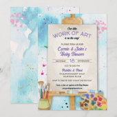 Werk van Kunst Baby Shower Uitnodiging (Voorkant / Achterkant)