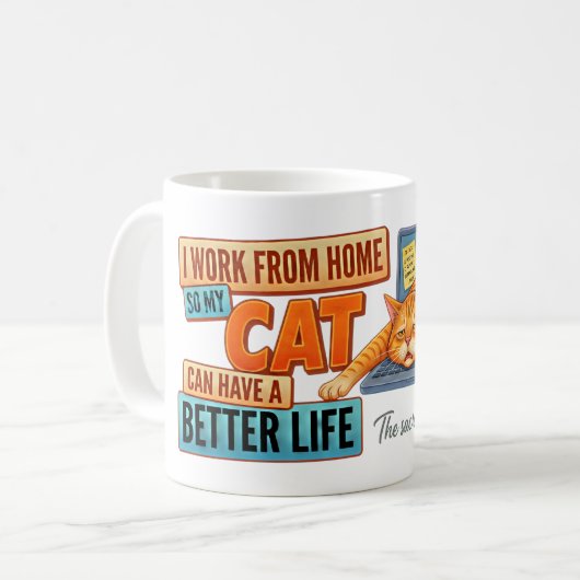 Werk van thuis mok - Grappig WFH cadeau (Voorkant links)