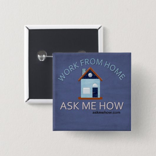 Werk van thuis, vraag me hoe Button (Voorkant /achterkant)