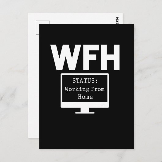 Werk van thuiskantoor werker briefkaart (Voorkant / Achterkant)