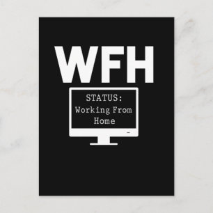 Werk van thuiskantoor werker briefkaart