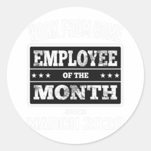 Werk van thuismedewerker van de maand #65 ronde sticker