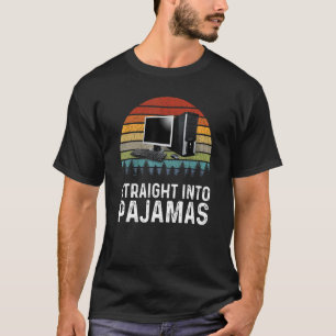 Werk vanaf het thuisfront rechtstreeks in een pyja t-shirt