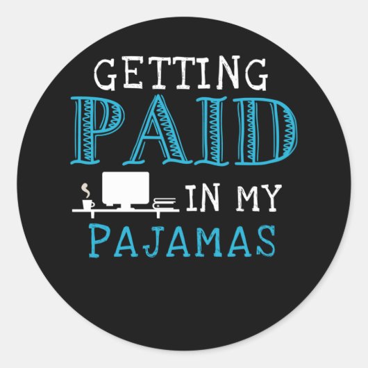 Werk vanuit thuiskantoor ronde sticker (Voorkant)