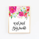 Werk voor hardvochtigheid, Kantoor-bureau-wandkuns Poster<br><div class="desc">Werk voor hard blijven Humble,  Kantoor Decor,  Desk Accessoires,  Cubicle Decor,  Typografie Print,  Duurzame Wall Art,  Dorm Decoraties van het College,  Floral</div>