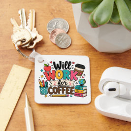 Werk voor Koffie Docent Sleutelhanger