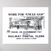 Werk voor oom Sam - als Spoorwegbureau Clerk Poster (Voorkant)