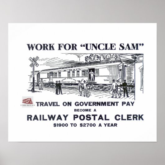 Werk voor oom Sam - als Spoorwegbureau Clerk Poster (Voorkant)