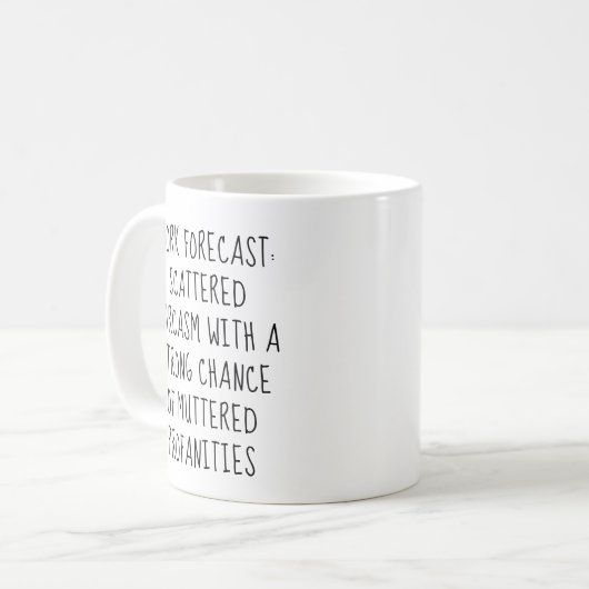 Werk Voorspelling Fun Collega Werk Bestie Gift Kan Koffiemok (Voorkant links)